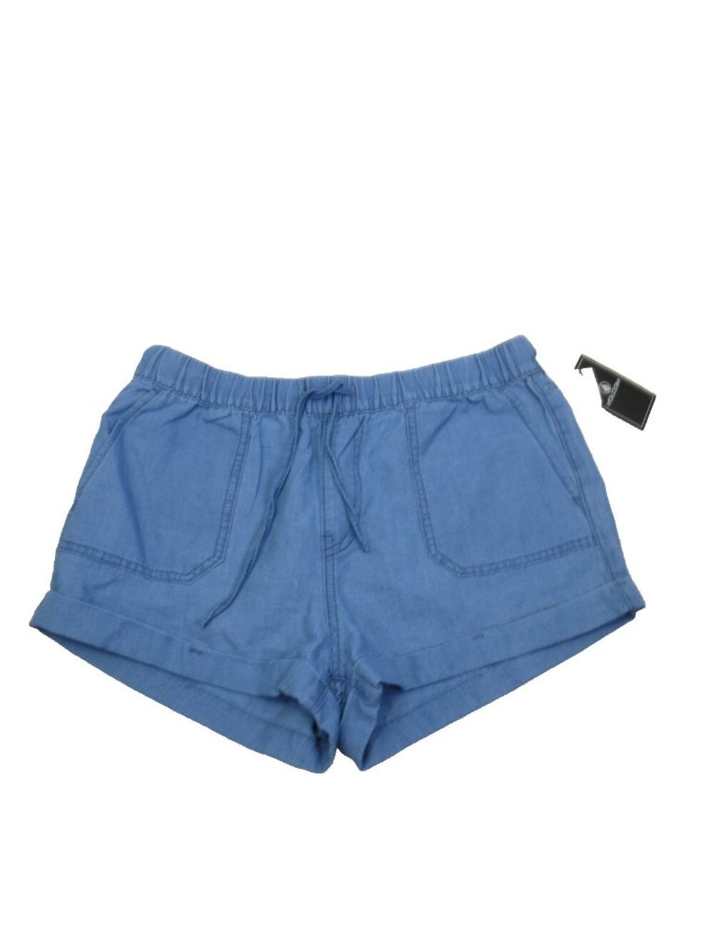 NWT Volcom Sunday Strut Womens M 8 Blue Drawstring Cuffed Hem Beach Surfer Short